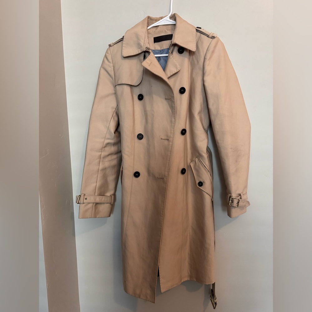 Zara Beige Double-Breasted Trench Coat